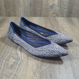 Rothy's The Point in Navy Houndstooth Herringbone US Women's Size 11 EUC
